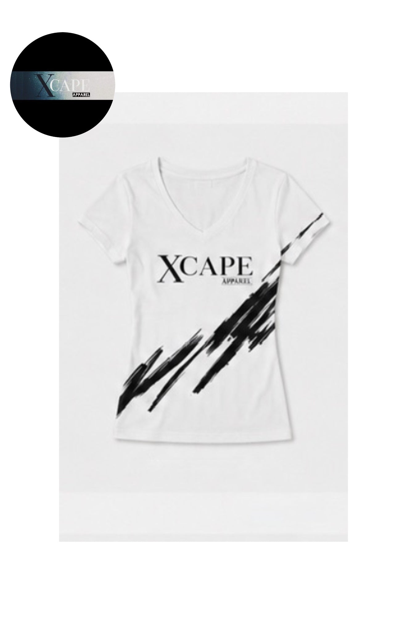 Women's V Neck T Shirt - WHITE ✖
