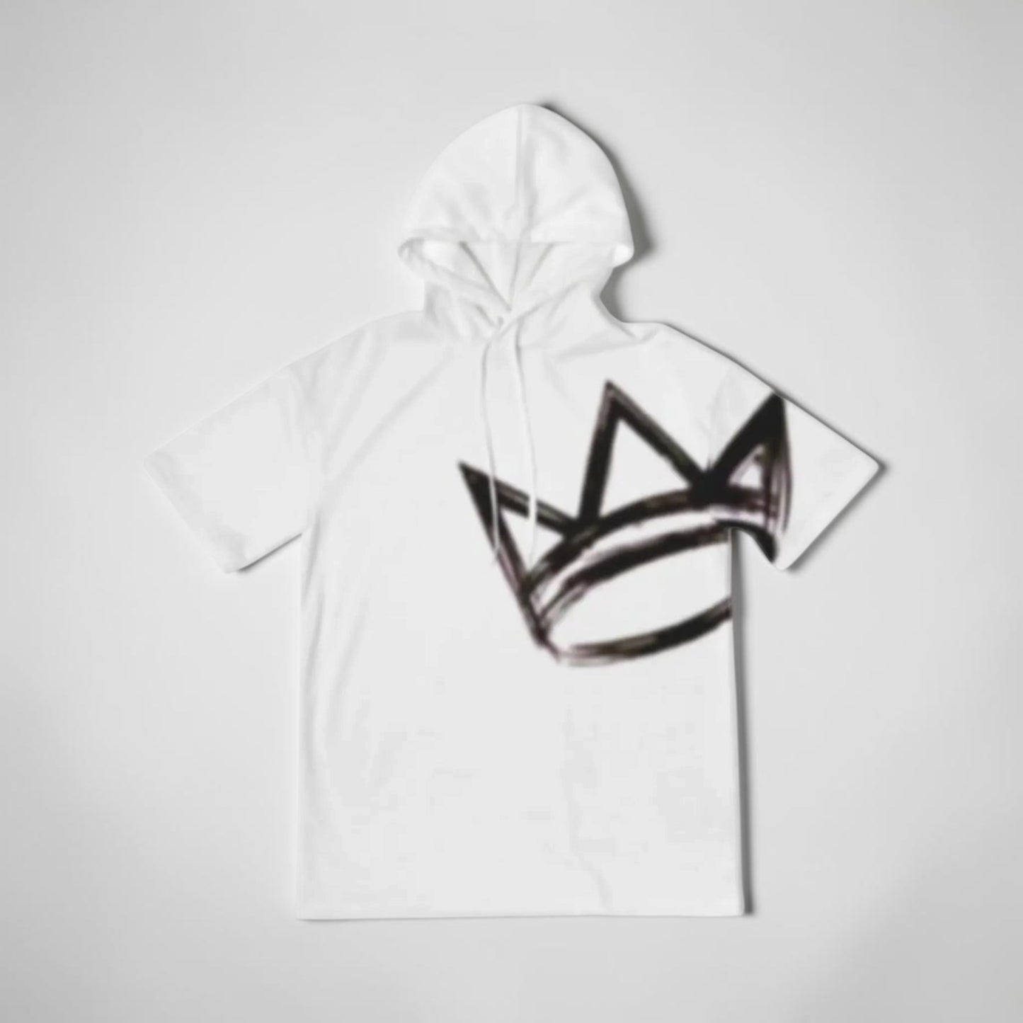 Men's Short Sleeve Hoodie T Shirt - WHITE ✖