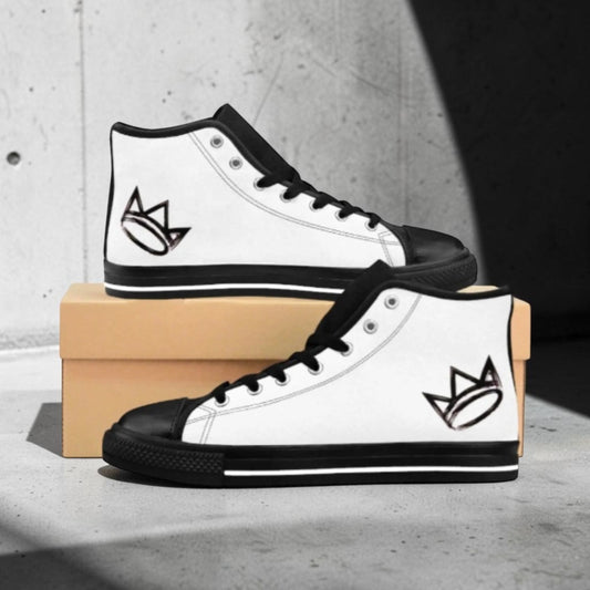 Men's High Top Shoes -  WHITE/BLACK ✖