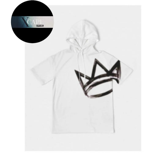 Men's Short Sleeve Hoodie T Shirt - WHITE ✖-Xcape Apparel