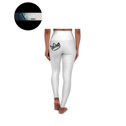 Women's High Rise Athletic Leggings - WHITE ✖-Xcape Apparel